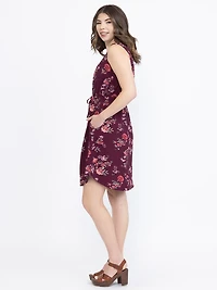 Women's Floral Half Button Dress