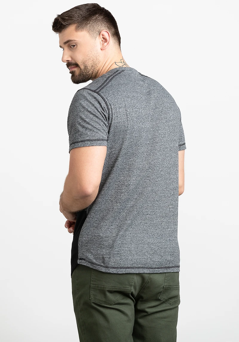 Men's Colour Block Henley Tee