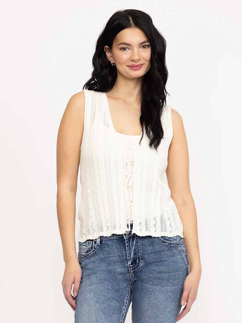 Women's Tie Front Vest