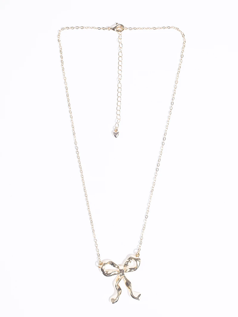 Women's Ribbon Bow Necklace