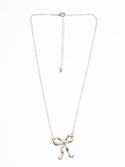 Women's Ribbon Bow Necklace