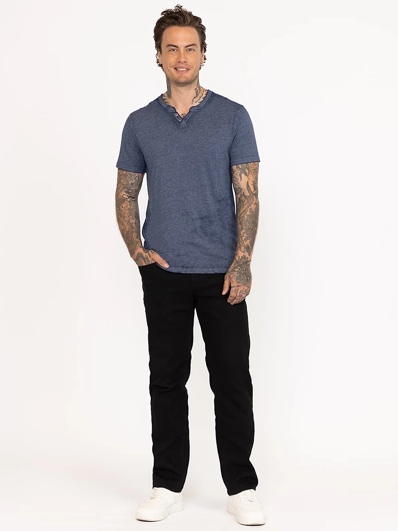 Men's Burnout Henley Tee