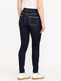 Women's Dark Wash Thick Stitch Skinny Jean