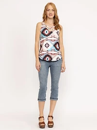 Women's Geometric Criss Cross Tank