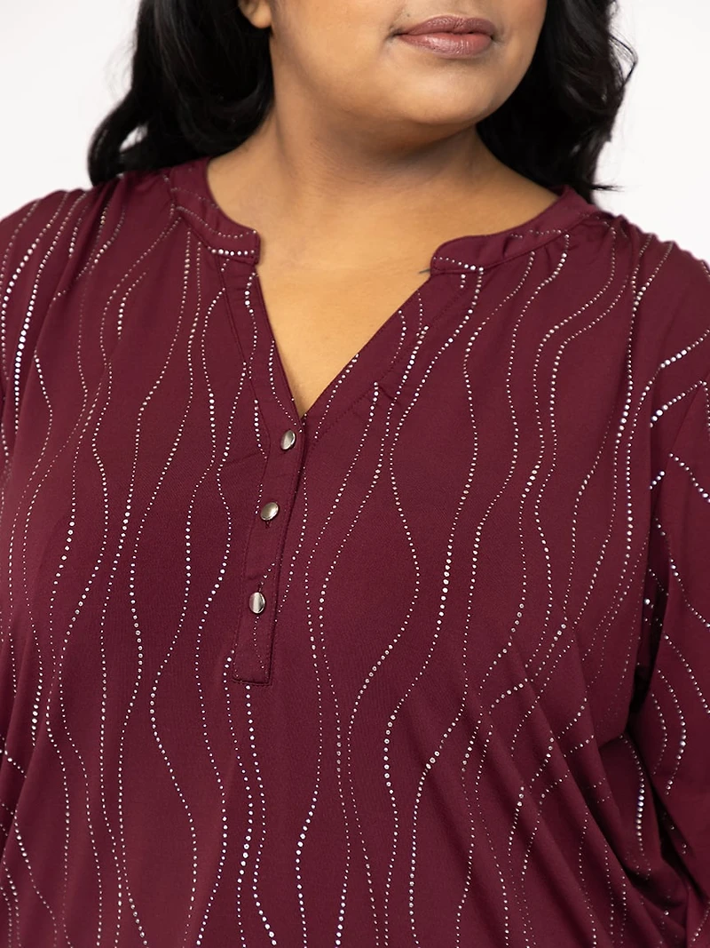 Women's Metallic Swirl Blouse