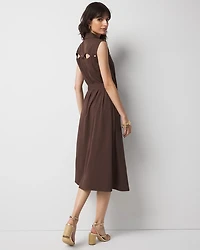 Sleeveless Cutout Pleated Midi Dress