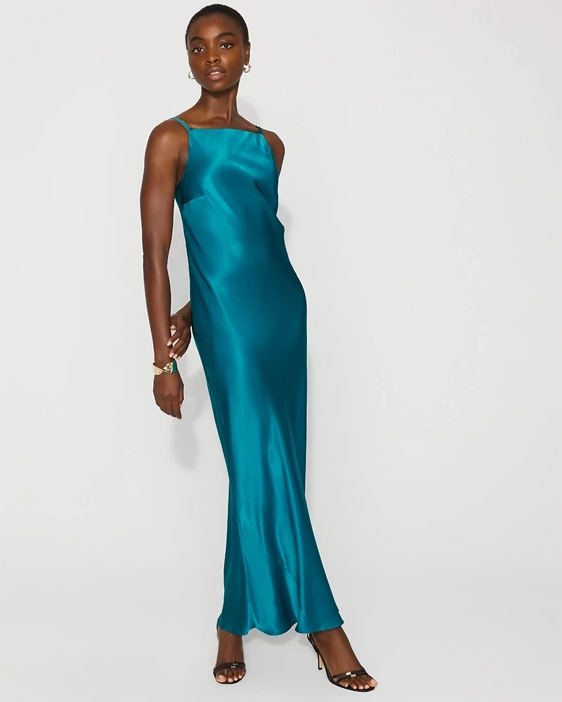Square Neck Satin Slip Dress