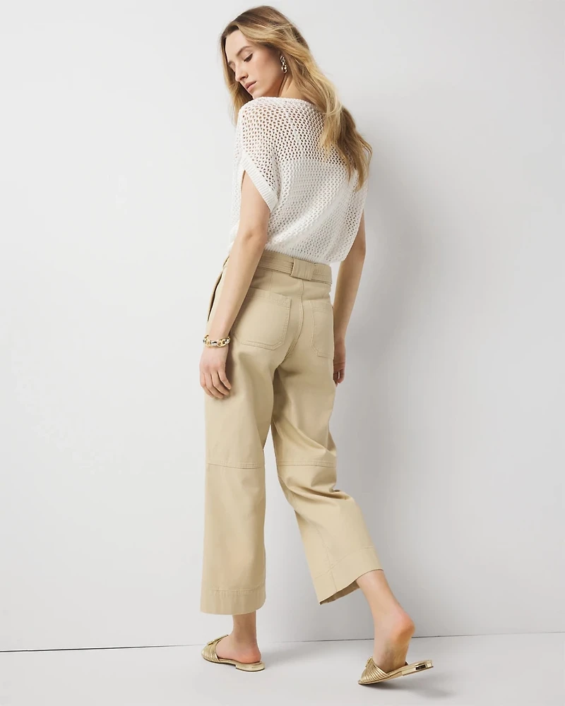 Extra High-Rise Pret Belted Wide Leg Cropped Pant