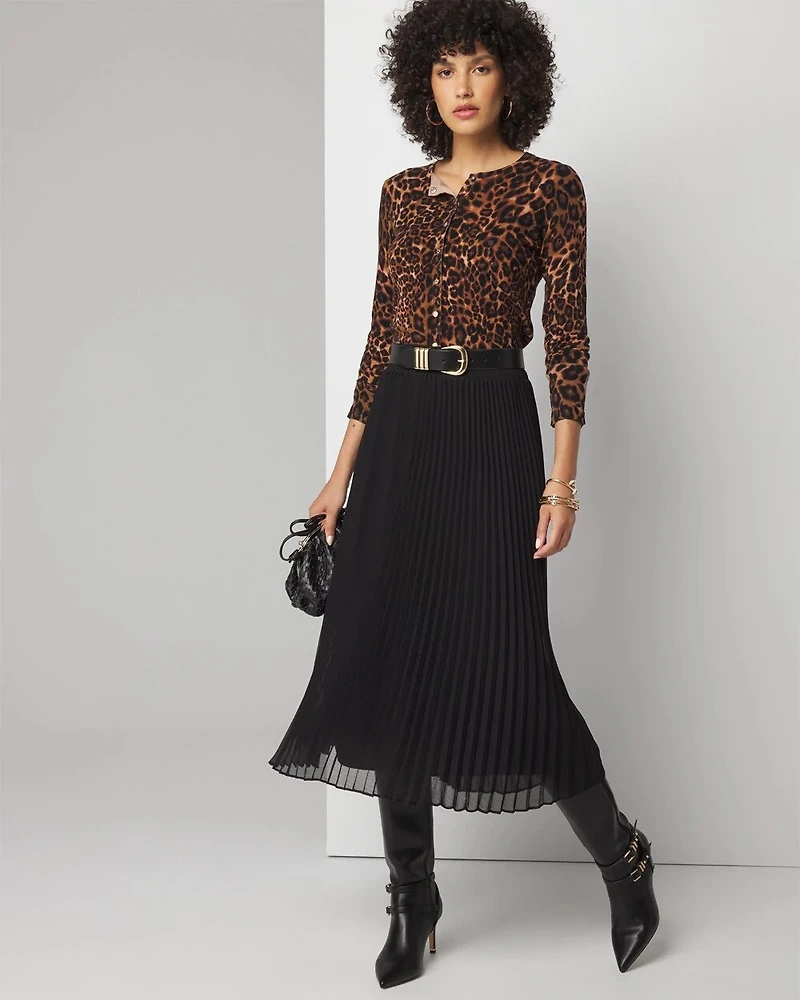 Pleated Chiffon Skirt