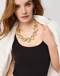 Sculptural Rings Single Strand Necklace