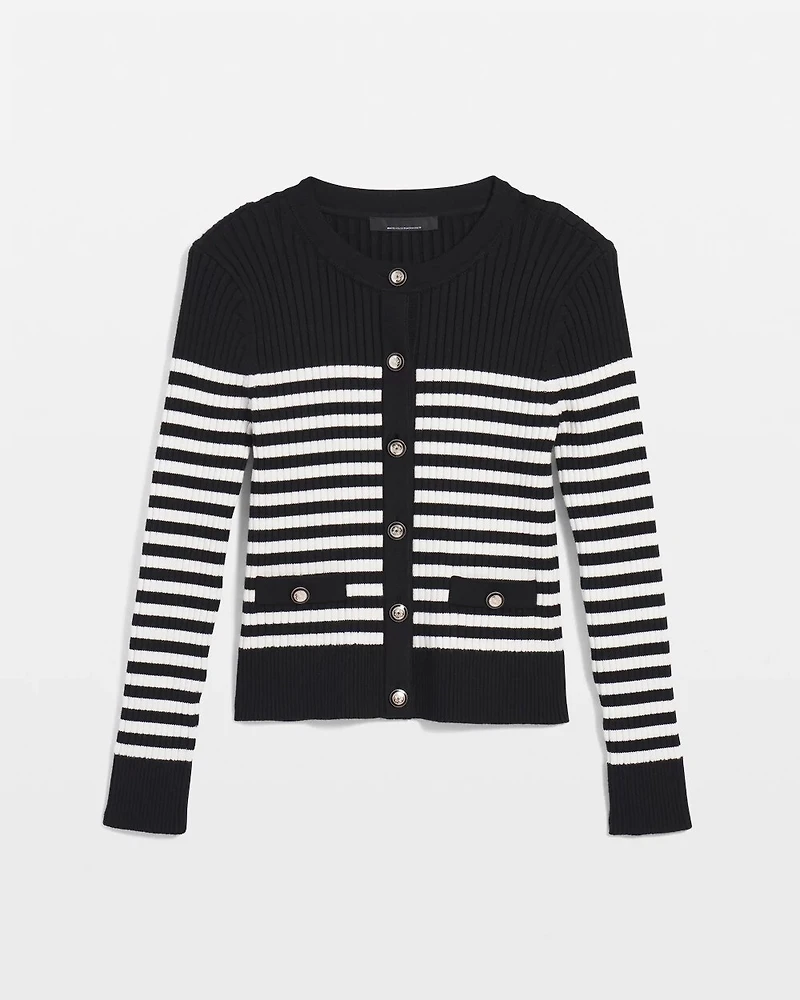 Striped Ribbed Cardigan