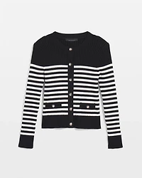 Striped Ribbed Cardigan