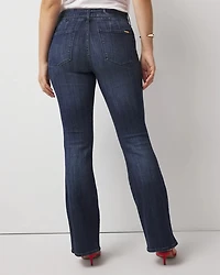 High-Rise Belted Skinny Flare Jeans