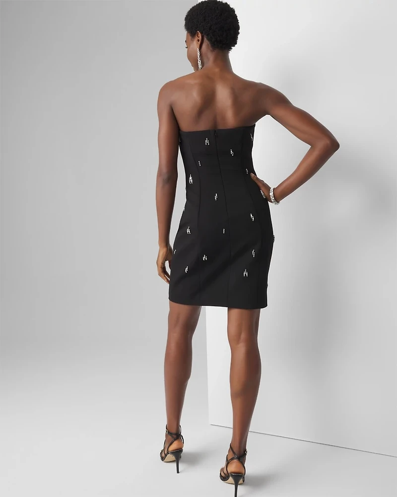 Strapless Embellished Mini Dress
