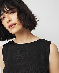 Animal-Print Jacquard Midi Dress