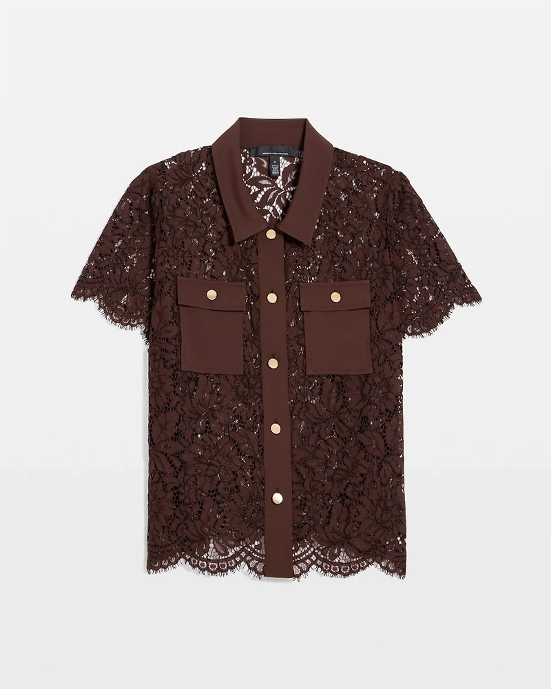 Short-Sleeve Lace Shirt