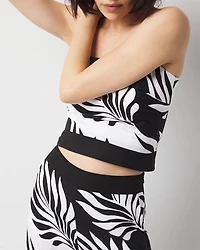 Petite Linen-Blend Palm Print Cropped Wide Leg Pant