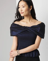 Off-the-Shoulder Taffeta Bustier