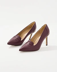 Brogue Detail Leather Pumps