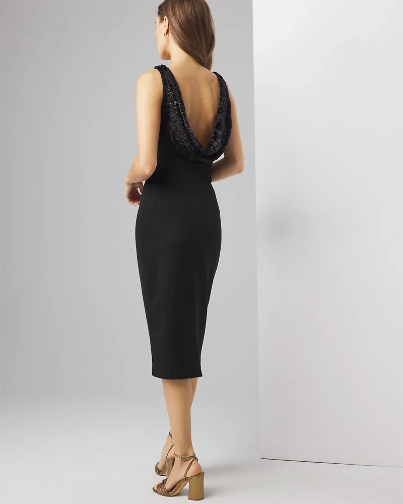 Draped Back Sheath Dress