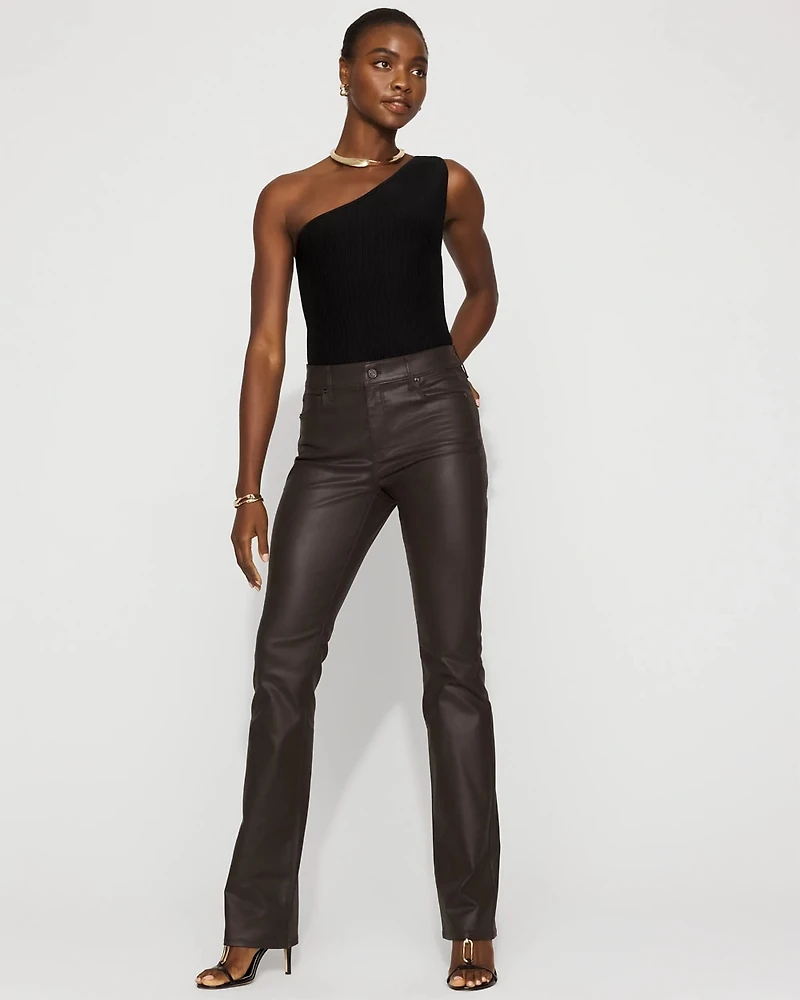High-Rise Coated Micro Bootcut Jean
