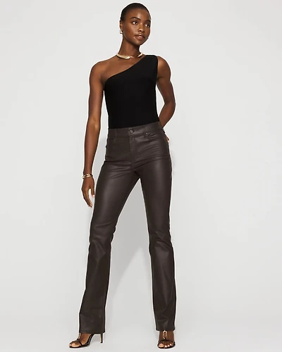 High-Rise Coated Micro Bootcut Jean