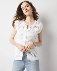 Open Stitch Long Vest