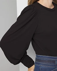 Long Sleeve Tee with Smocked Cuffs