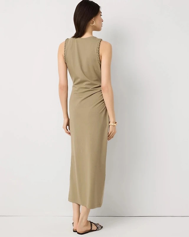 White House Black Market Ruched Sleeveless Midi Dress at MarketFair Shoppes  in Princeton, NJ