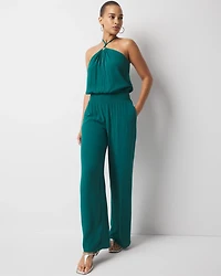 Halter O-Ring Jumpsuit Coverup