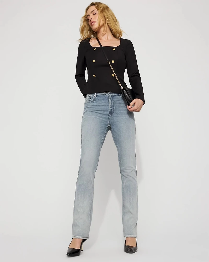 Button-Front Tailored Top