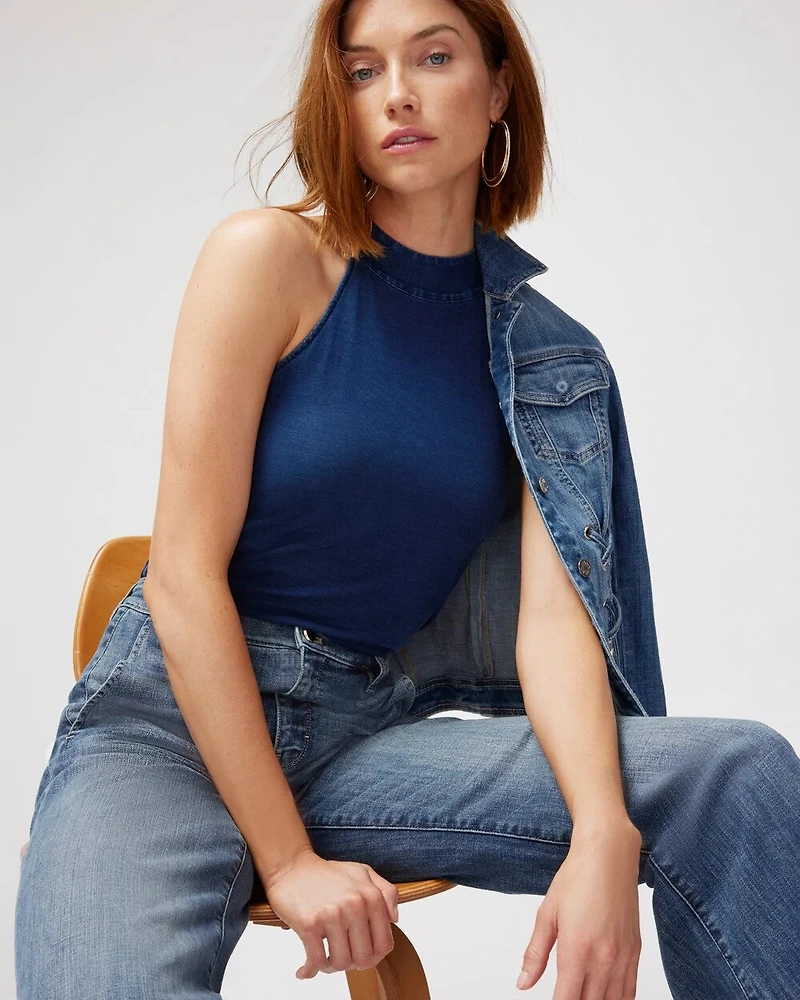 Mock Neck Halter Top