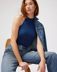 Mock Neck Halter Top