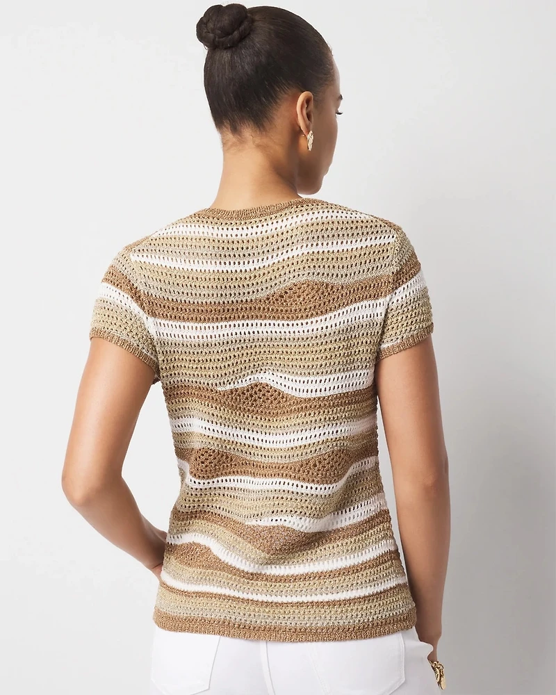 Metallic Stripe Sweater Tee
