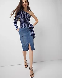 One-Shoulder Satin Blouse