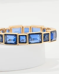Dark Blue Glass Stone Stretch Bracelet