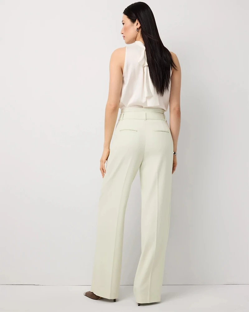 Double Waistband High Rise Wide Leg Pant