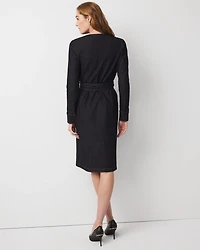 Denim Wrap Midi Dress