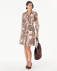 Petite Belted Button Front Shirt Dress