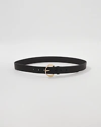 Twist Buckle Faux Leather Belt