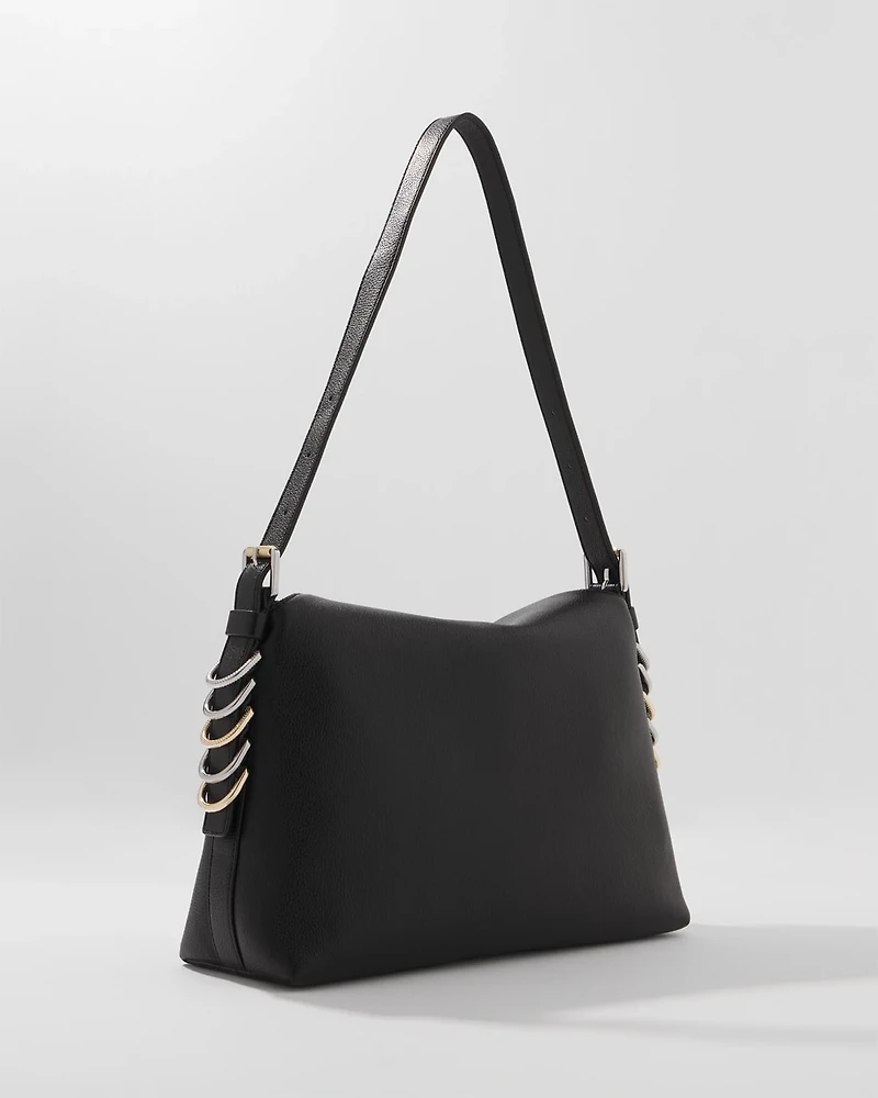 Textured Mixed Metal Tote Bag