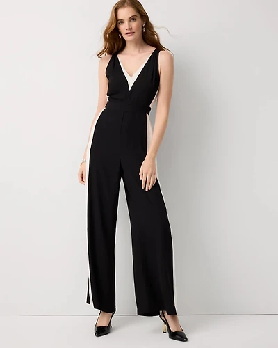 Colorblock Wide Leg Jumpsuit