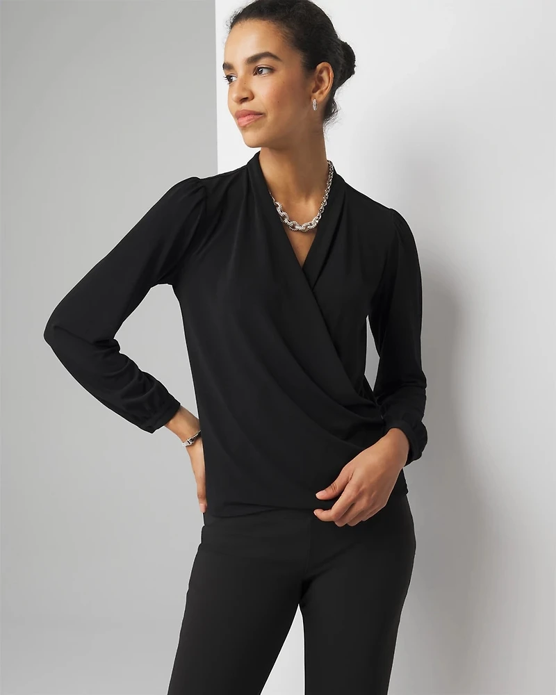 Surplice Knit Blouse
