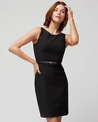 Sleeveless Bateau-Neck Sheath Dress