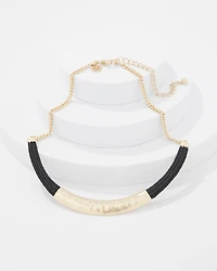 Gold + Black Raffia Collar