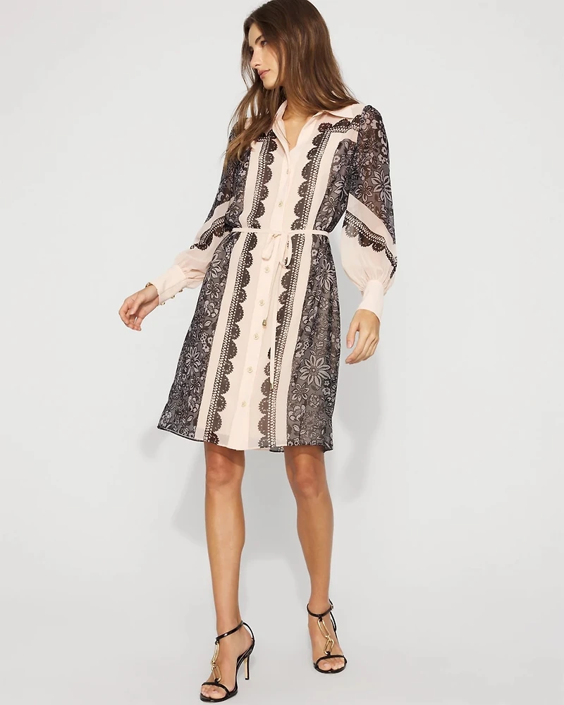 Blouson Sleeve Shirt Dress