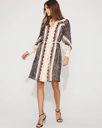 Blouson Sleeve Shirt Dress