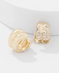 Pavé Double Hoop Earrings