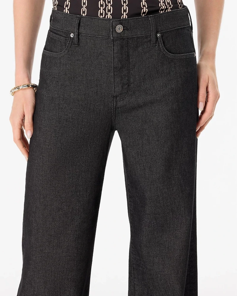 Petite Lurex High-Rise Wide Leg Ease Jean