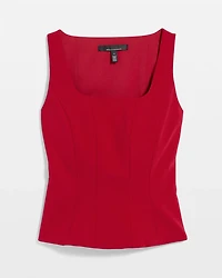 Peplum Knit Crepe Top